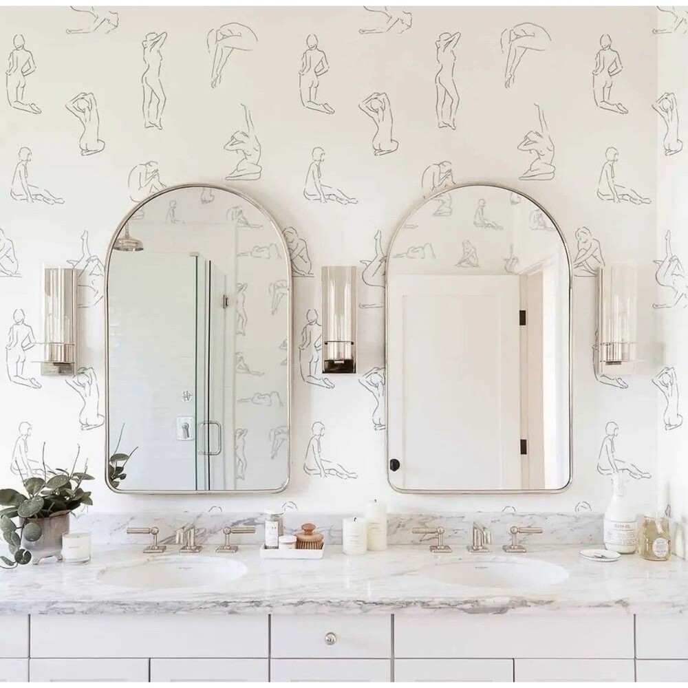 Lulu & Georgia Minimalist Nude Wallpaper 5 Roll Black & White Abstract Funky HTF